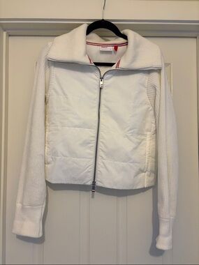 Wilson Snow White Quilted Game Day Jacket with Knit Sleeves